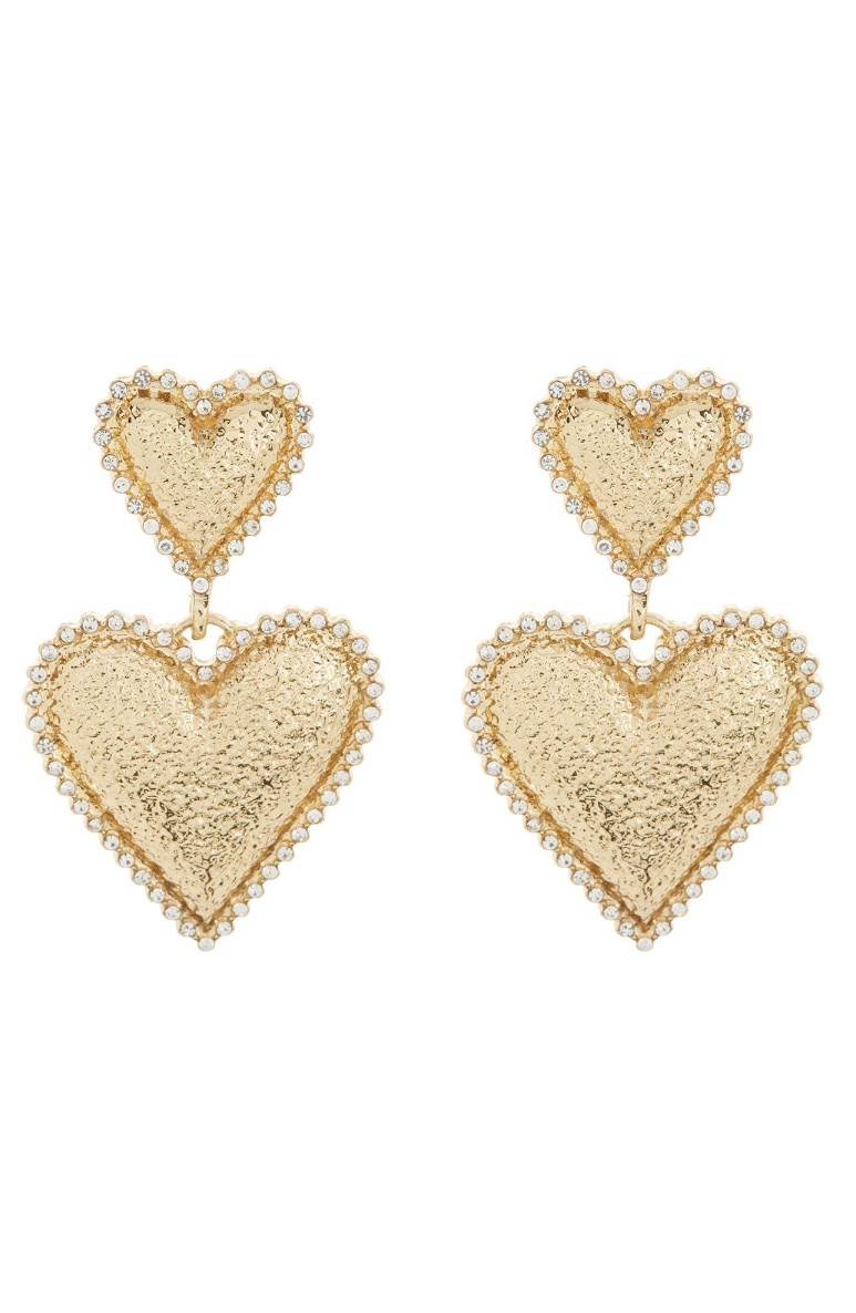 BAUBLEBAR Double Heart Drop Earrings
