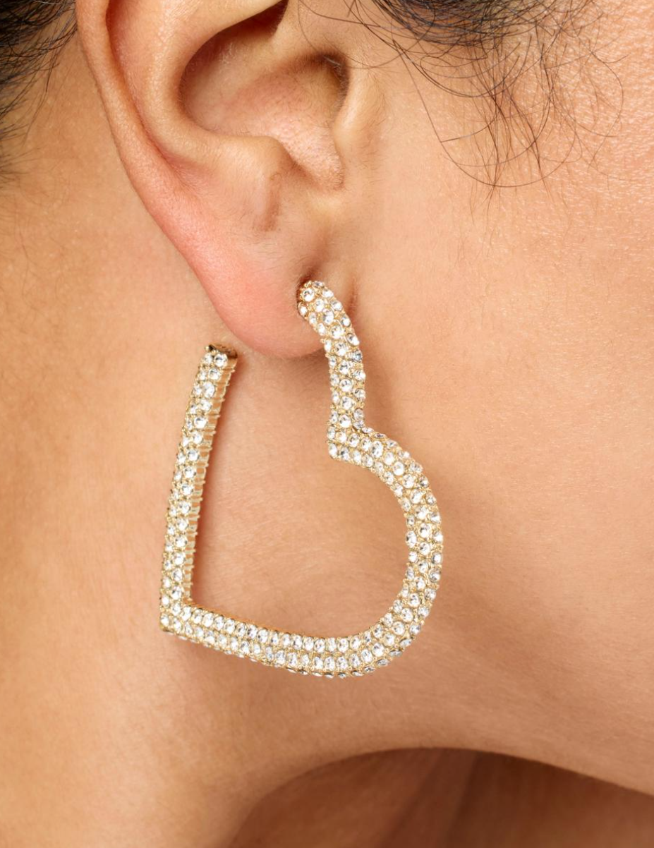 BAUBLEBAR Pavé Heart Hoop Earrings