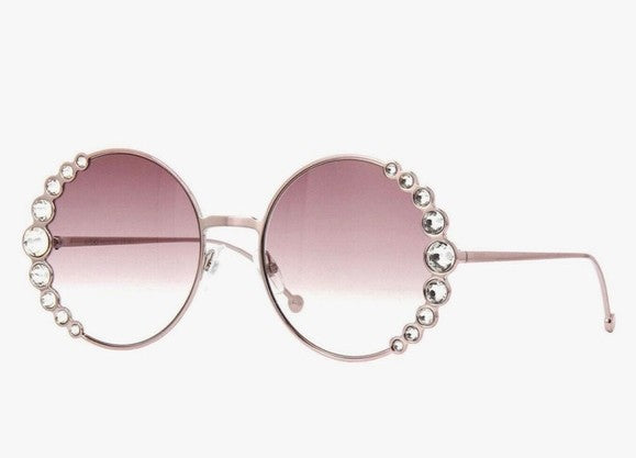 Fendi 58mm Oversized Round Embellished Sunglasses