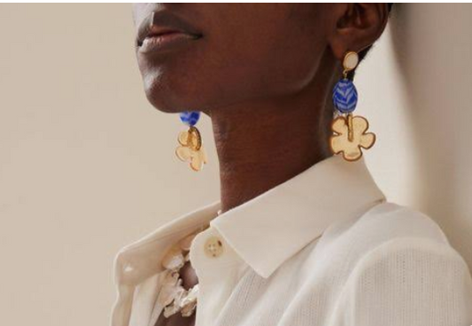 Lizzie Fortunato Mistflower Earrings in Blue Horizon