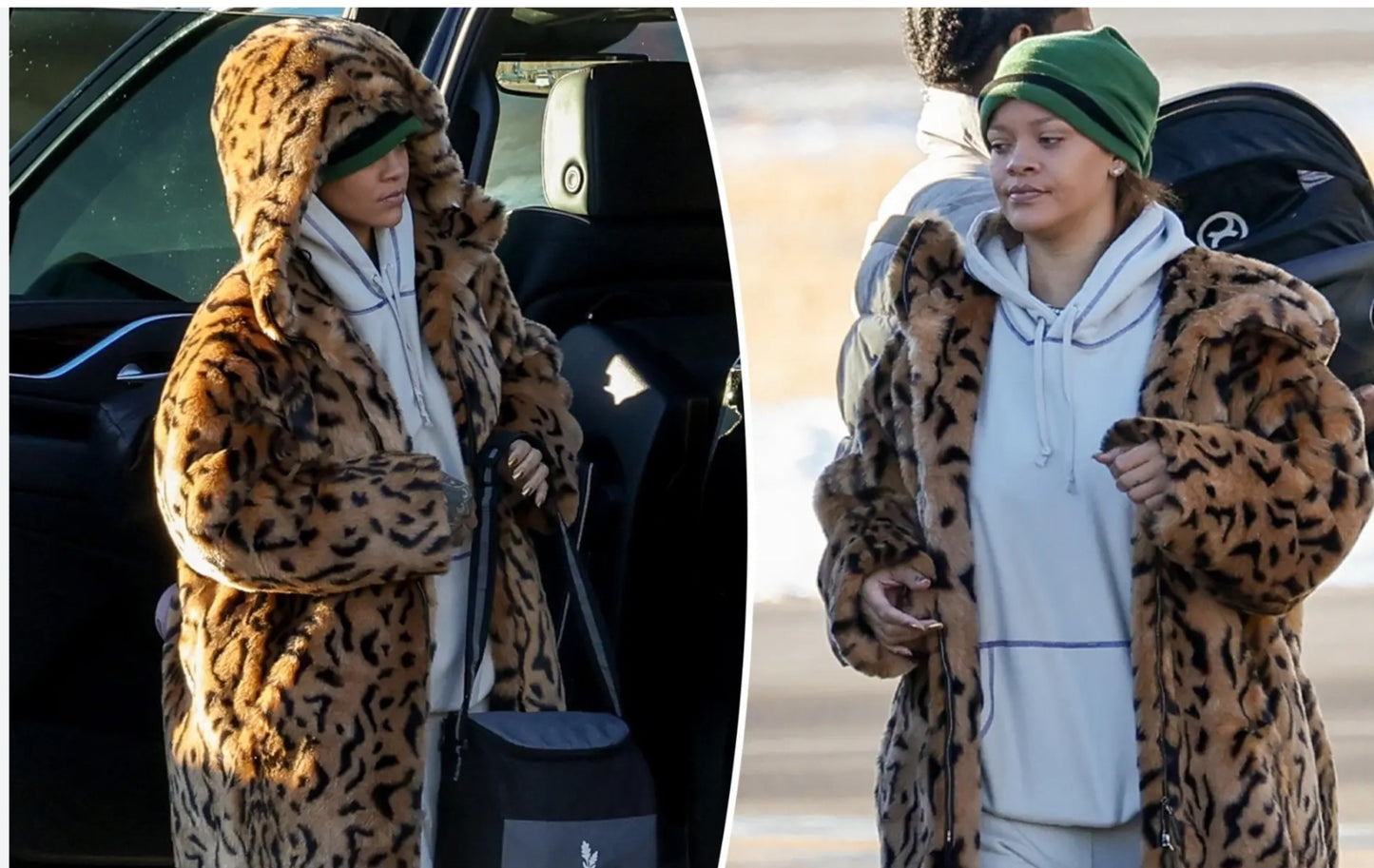 JORDAN Holiday Utility Collection Court-to-Runway Animal Print Convertible Faux Fur Jacket - S (4-6)