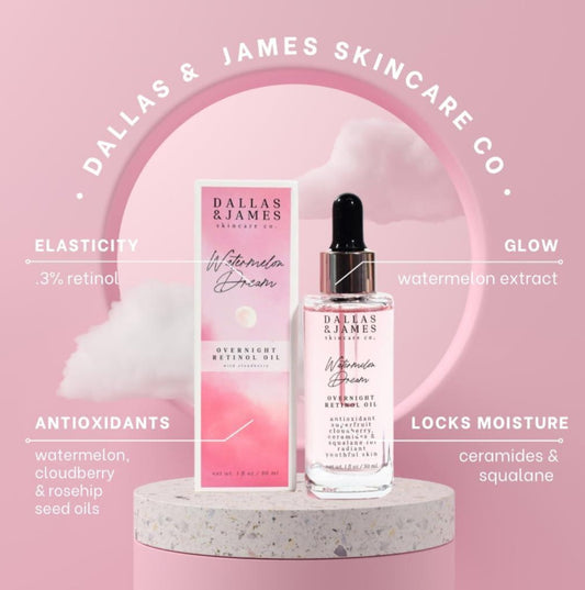 DALLAS & JAMES SKINCARE CO.
Watermelon Dream Overnight Retinol Oil