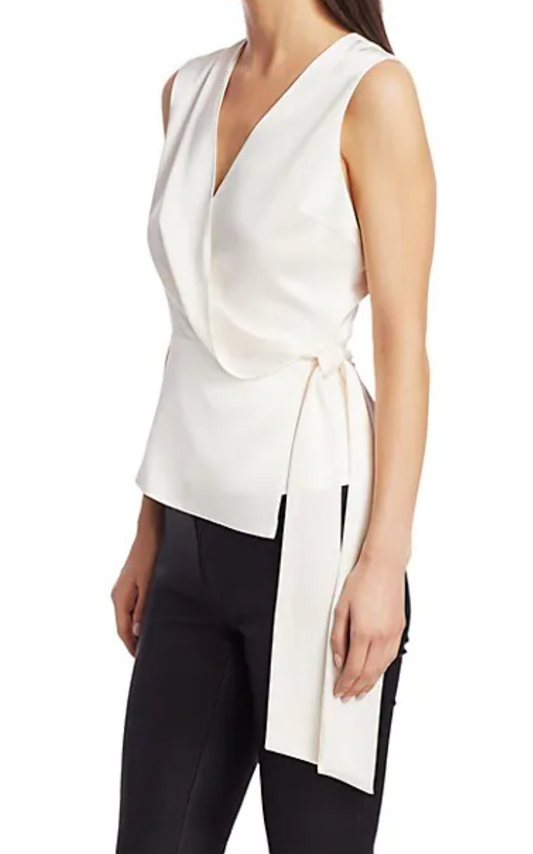 Alice + Olivia Janet Asymmetrically Draped Top - Size L