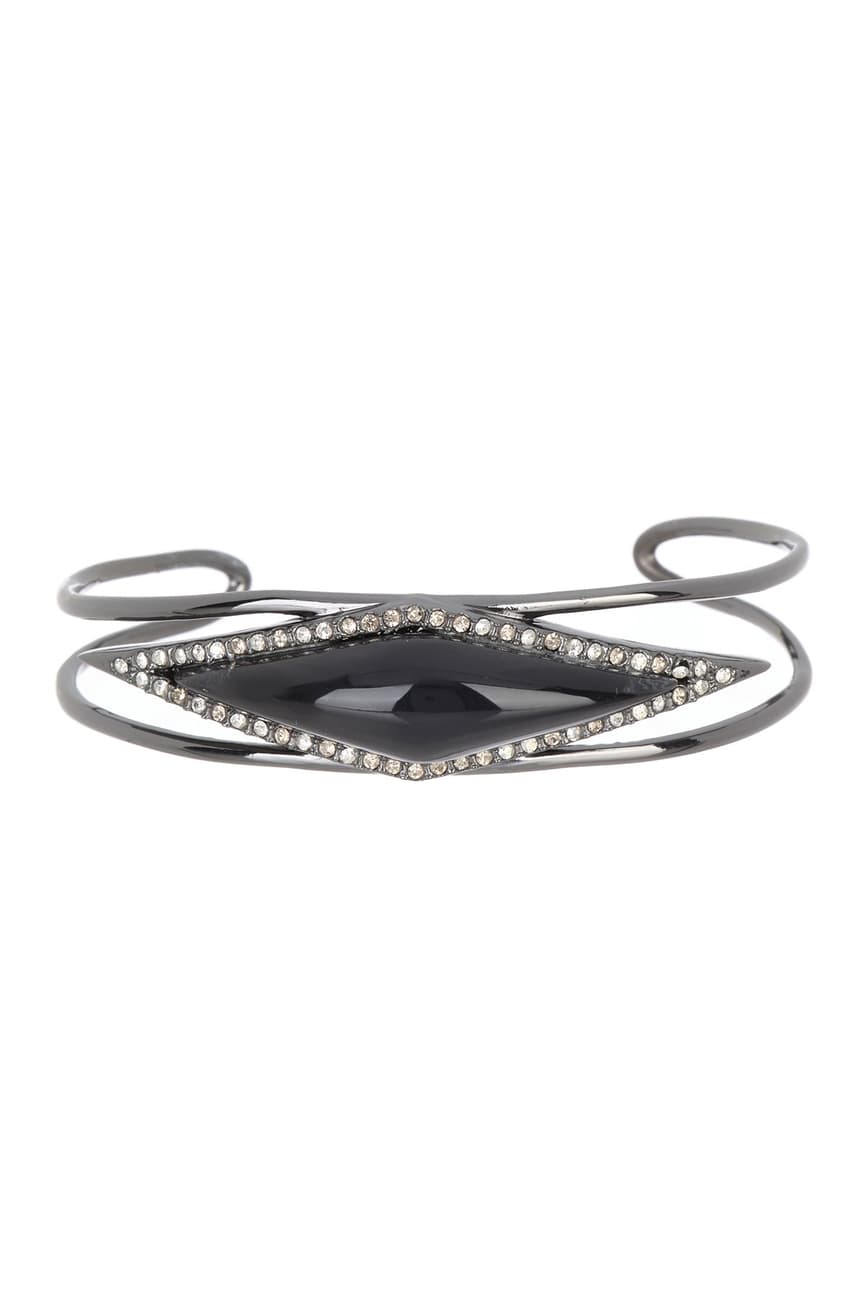 Alexis Bittar Crystal Framed Geometric Cuff Bracelet