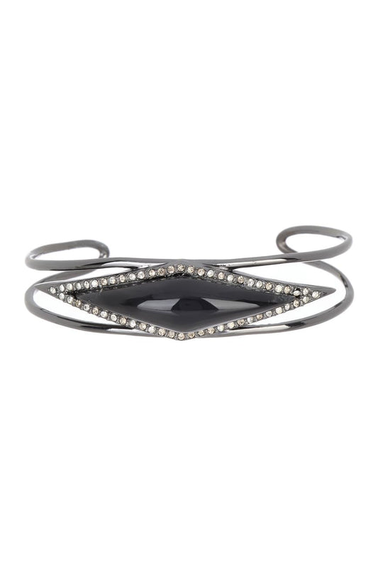 Alexis Bittar Crystal Framed Geometric Cuff Bracelet
