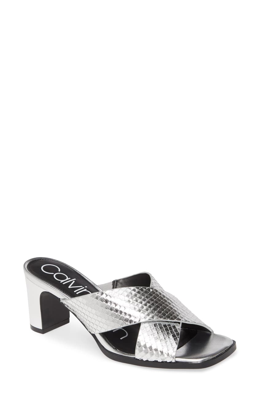 Calvin Klein Dylan Armatura Snake Embossed Mule - Size 7.5