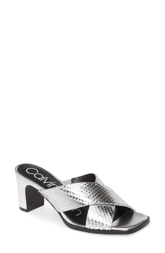 Calvin Klein Dylan Armatura Snake Embossed Mule - Size 7.5