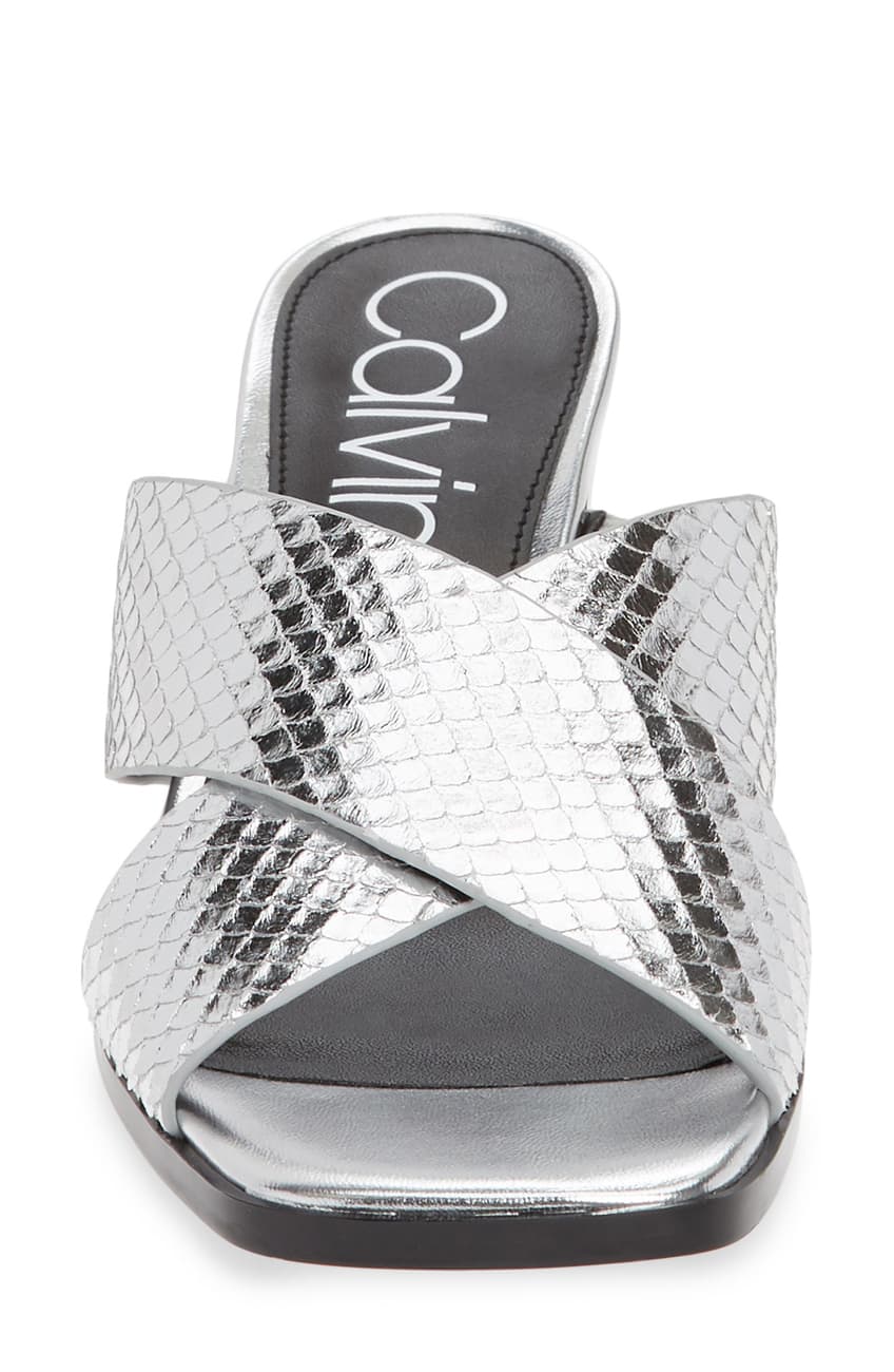 Calvin Klein Dylan Armatura Snake Embossed Mule - Size 7.5