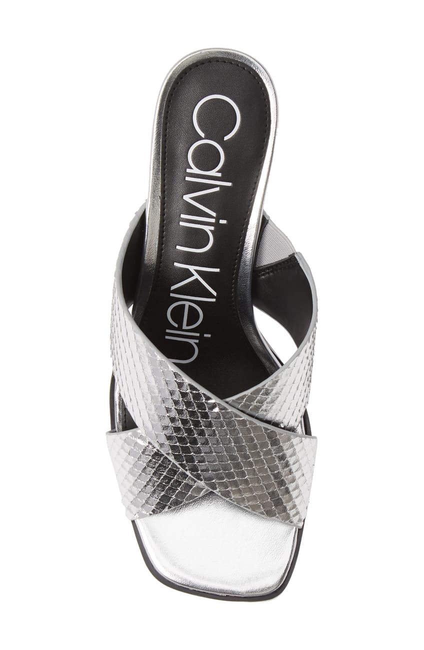 Calvin Klein Dylan Armatura Snake Embossed Mule - Size 7.5