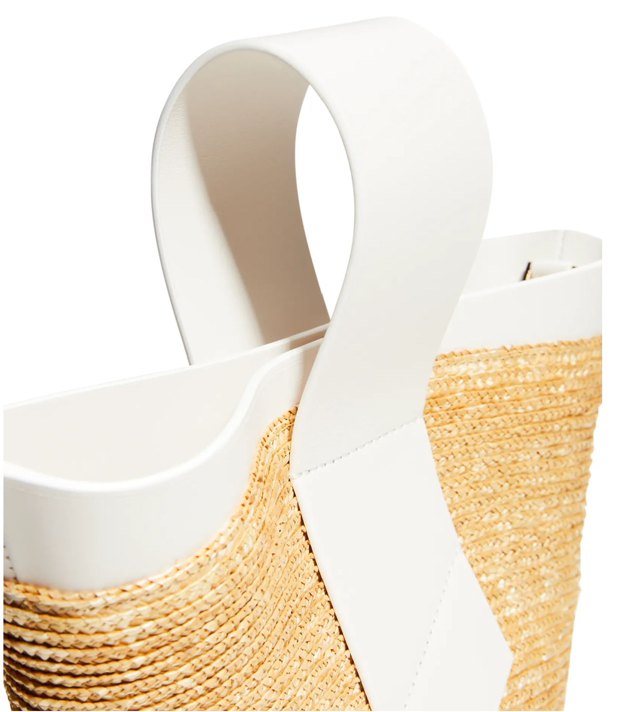 Carolina Santo Domingo Amphora Straw & Leather Top-Handle Crossbody Bag