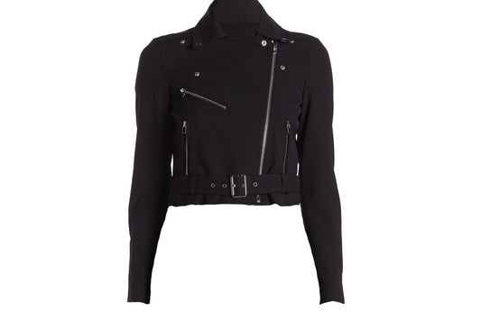 Club Monaco Lacaah Woven Cropped Moto Jacket - Size M