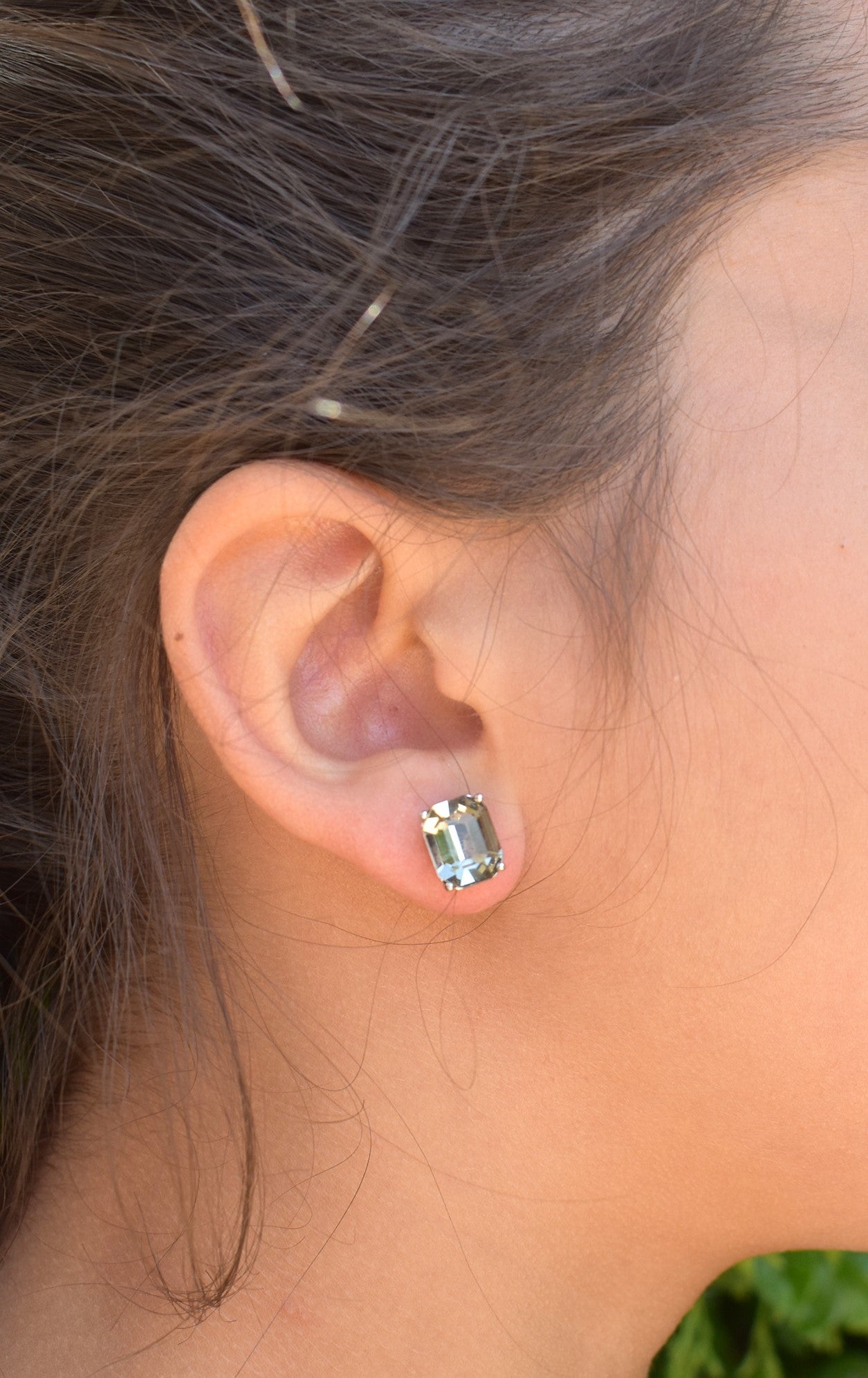 Coach Emerald Cut Crystal Studs