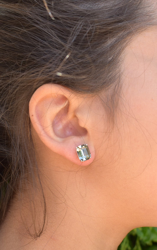 Coach Emerald Cut Crystal Studs