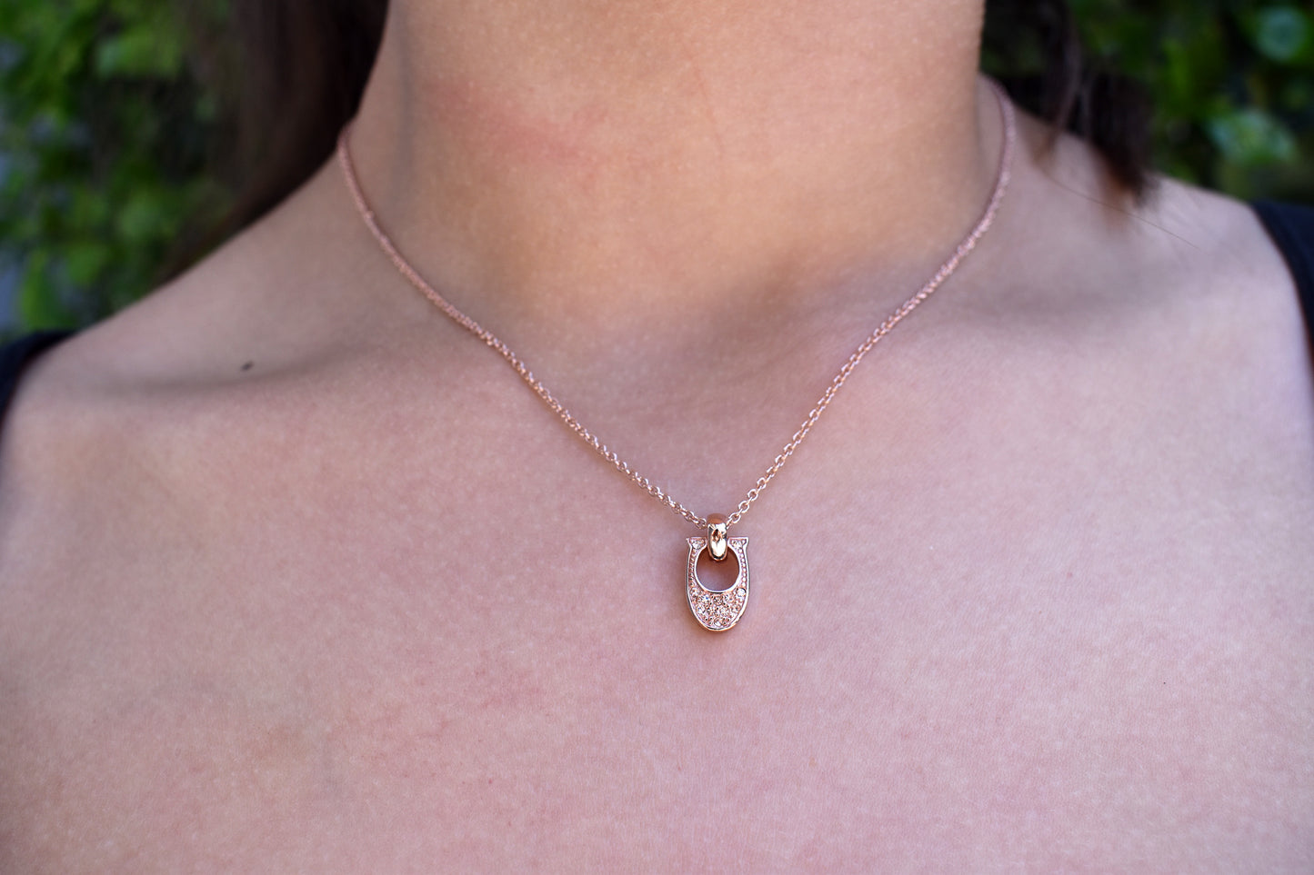 Coach Signature C Pave Pendant Necklace with Swarovski Crystals