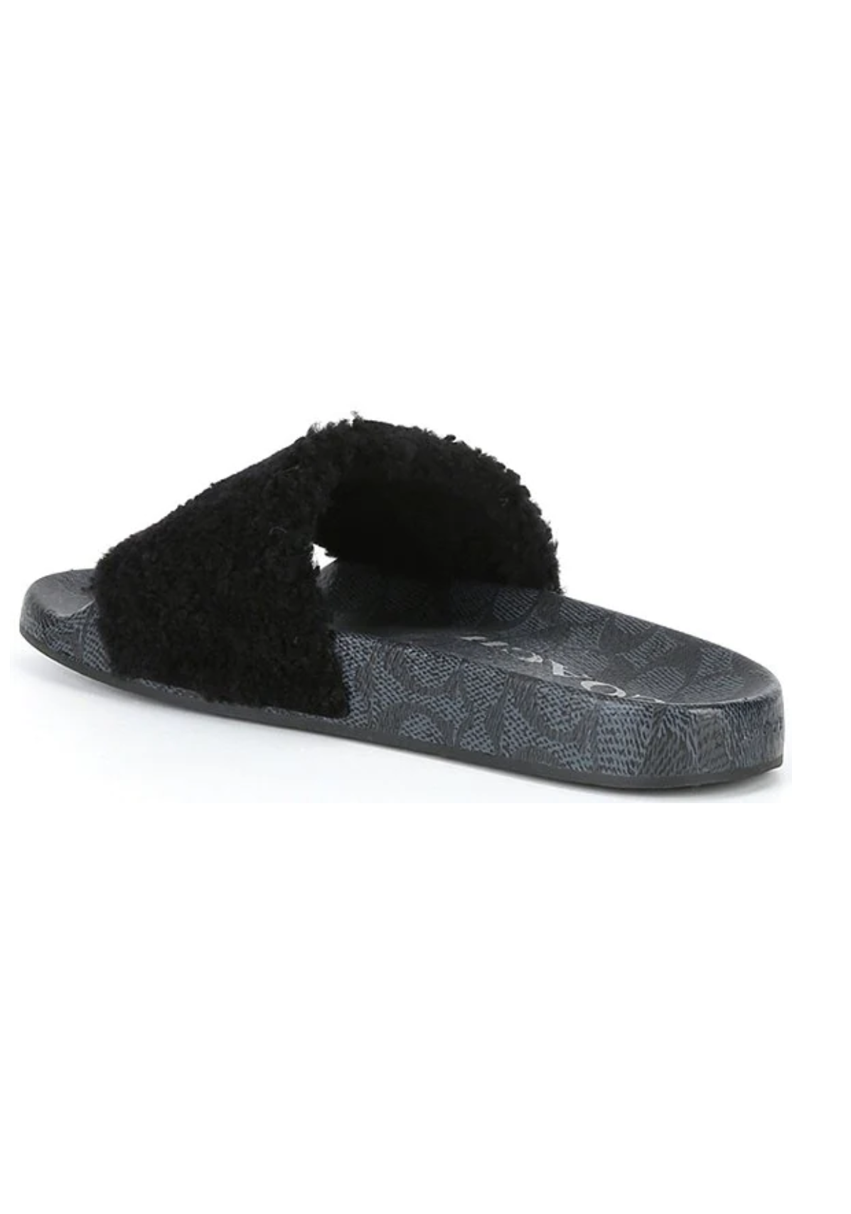 Coach Men's Signature Shearling Pool Slide Sandals Black - Size 10