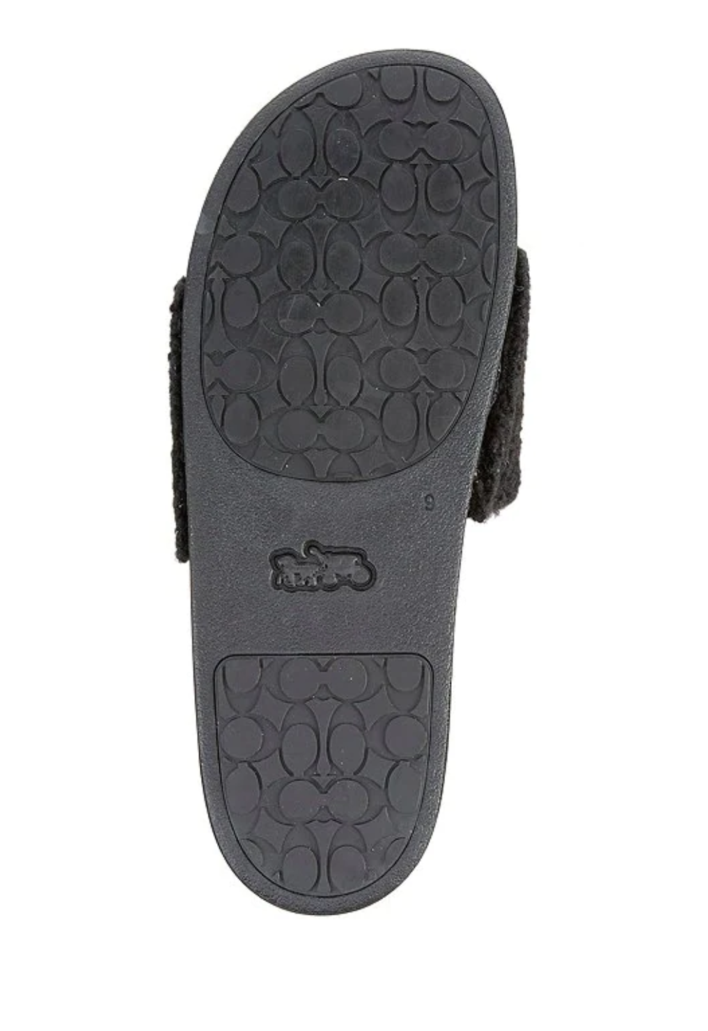 Coach Men's Signature Shearling Pool Slide Sandals Black - Size 10
