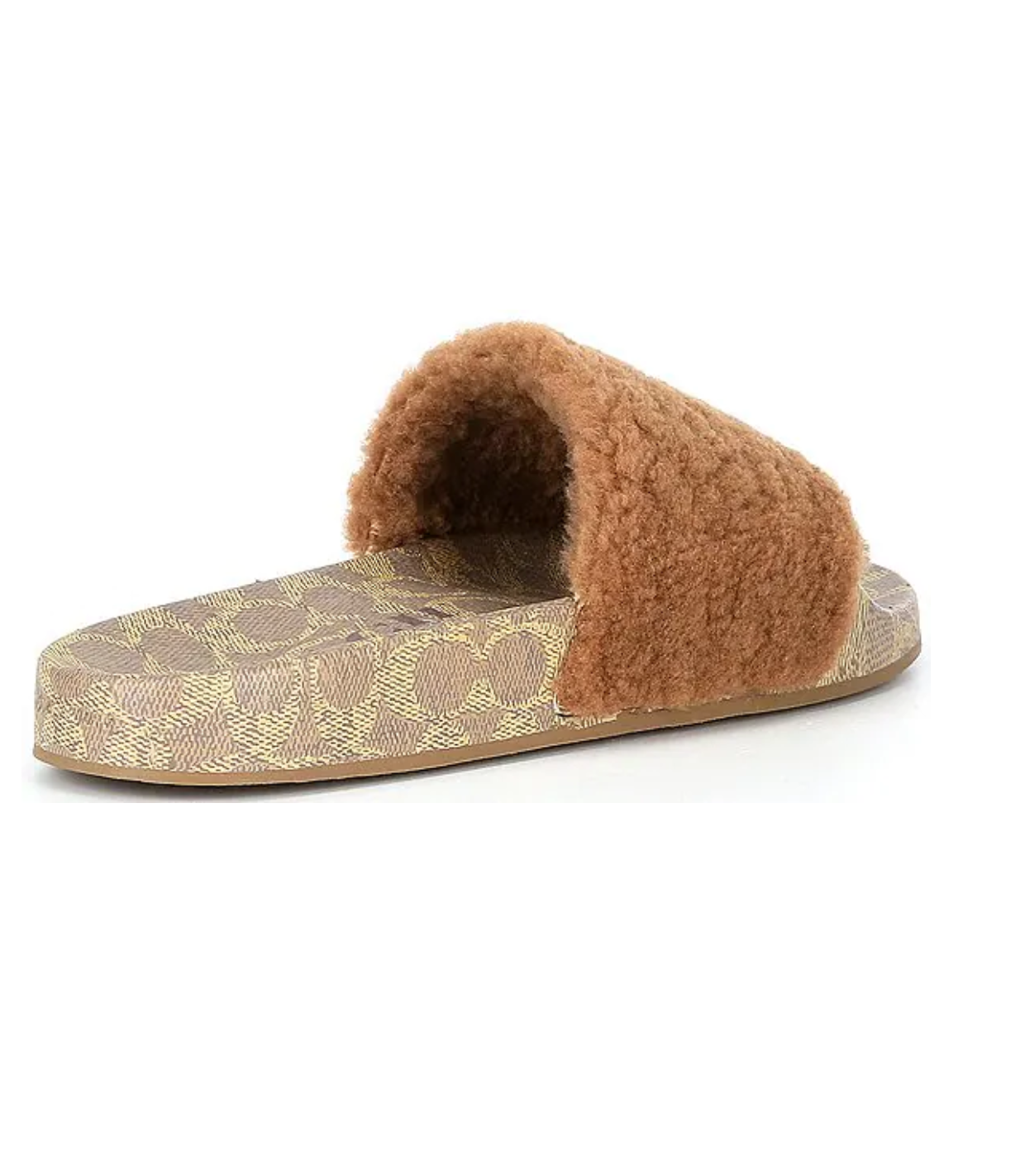 Coach Men's Signature Shearling Pool Slide Sandals Tan - Size 11