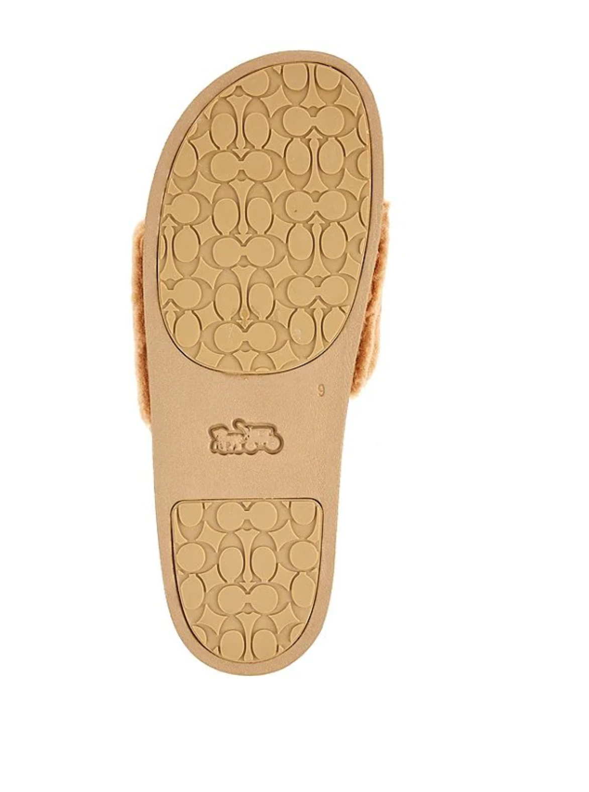 Coach Men's Signature Shearling Pool Slide Sandals Tan - Size 11