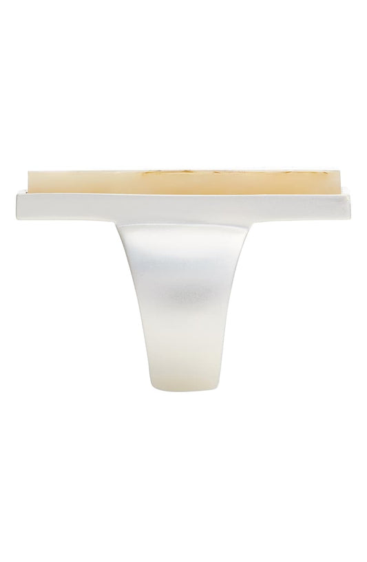 Kendra Scott Collins Silver Plated Abalone Cocktail Ring - Size 7