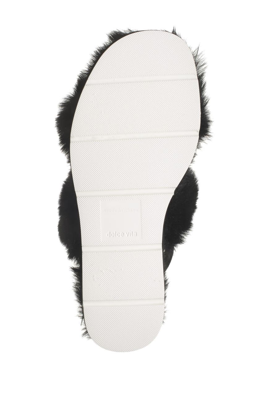Dolce Vita Pochy Black Faux Fur Slingback Slipper