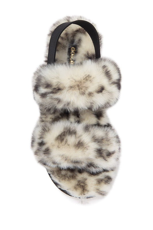 Dolce Vita Pochy Leopard Faux Fur Slingback Slipper