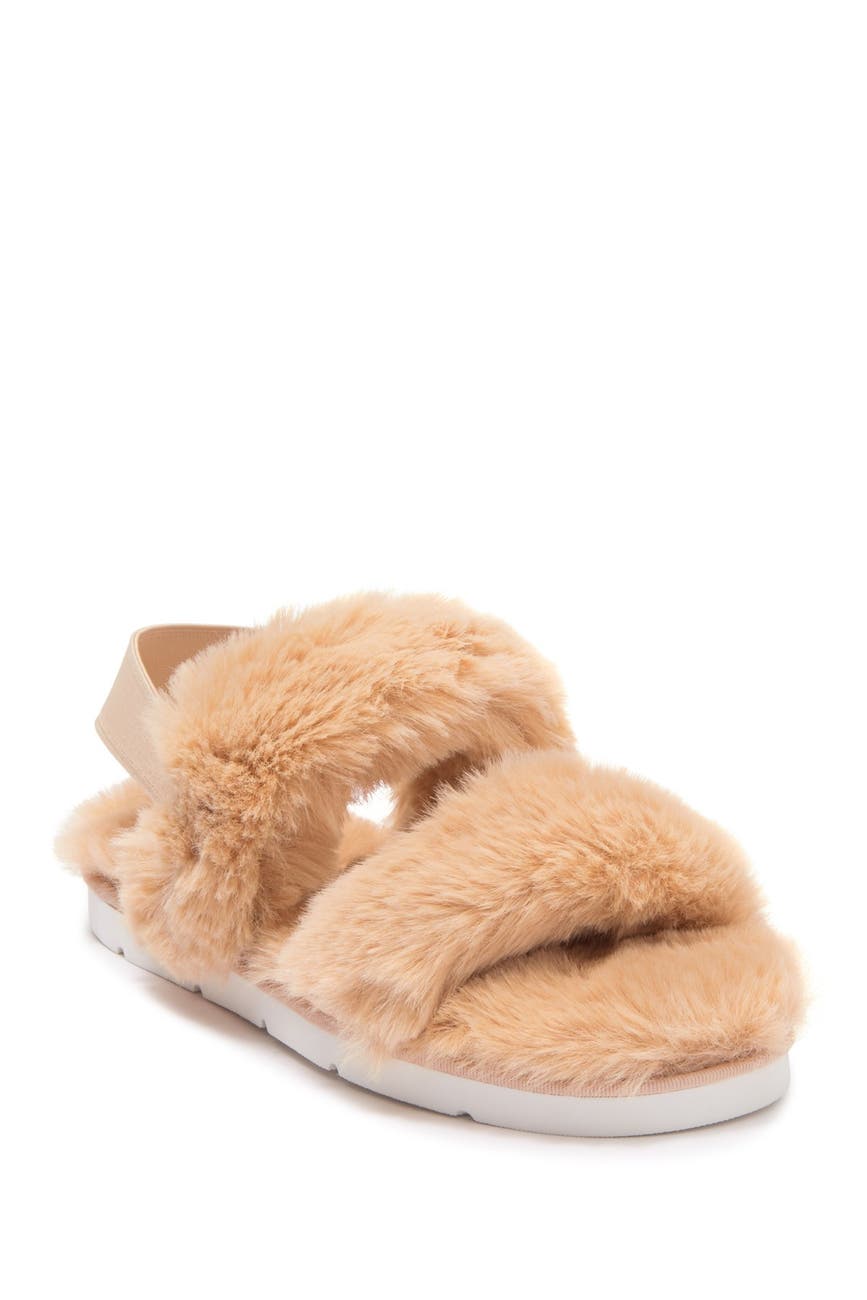 Dolce Vita Pochy Nude Faux Fur Slingback Slipper
