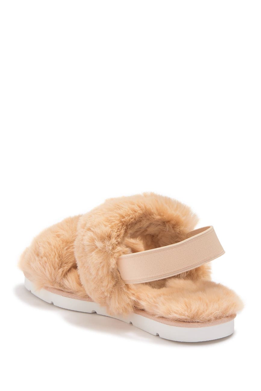 Dolce Vita Pochy Nude Faux Fur Slingback Slipper
