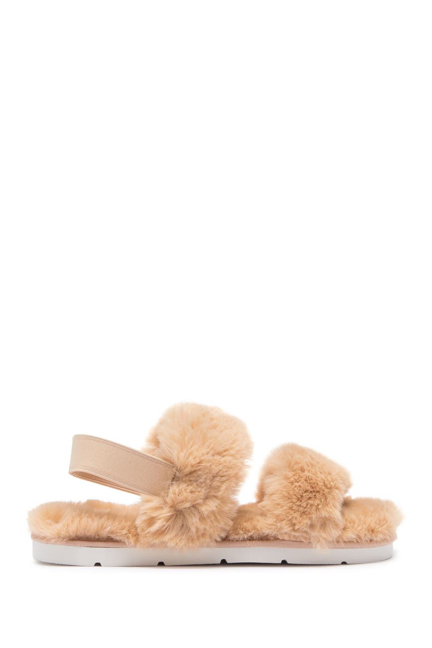 Dolce Vita Pochy Nude Faux Fur Slingback Slipper