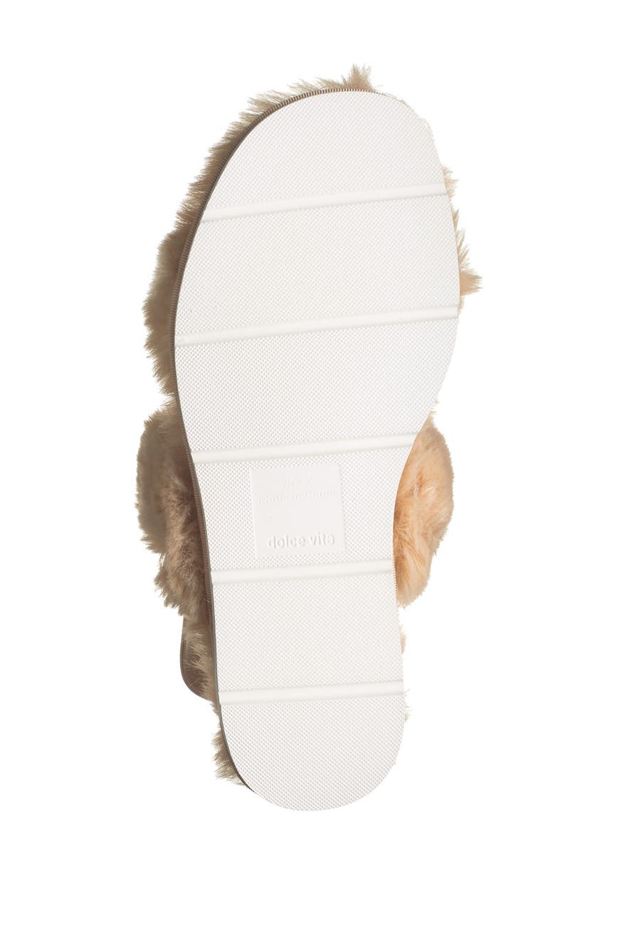 Dolce Vita Pochy Nude Faux Fur Slingback Slipper