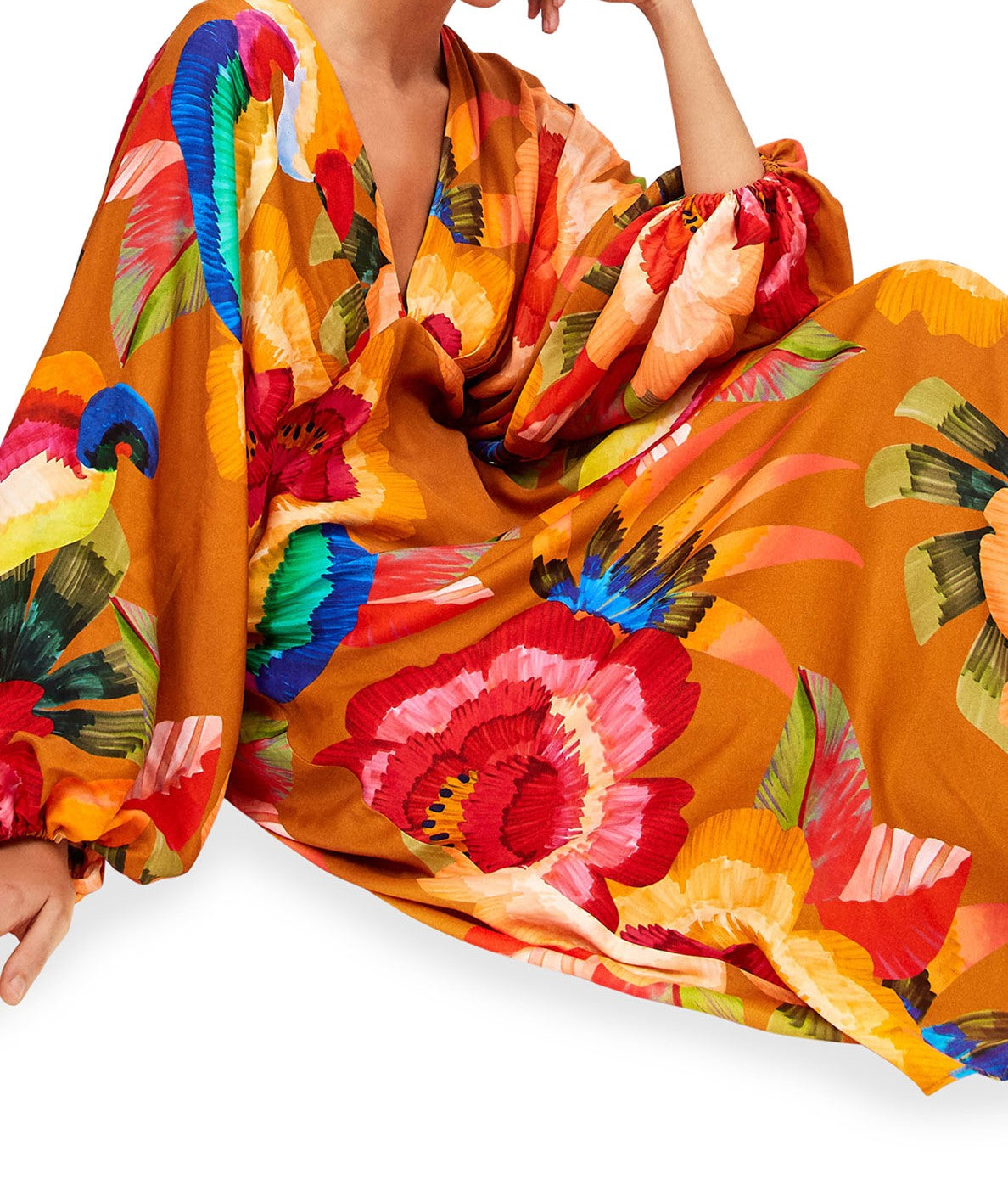 Farm Rio Cashew Floral Maxi Dress - Size L