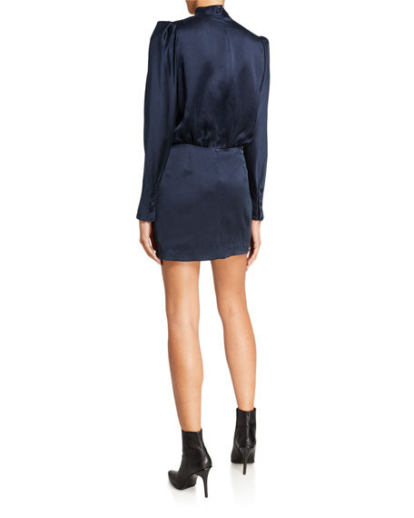 FRAME Mock-Neck Wrap Party Dress - Size M