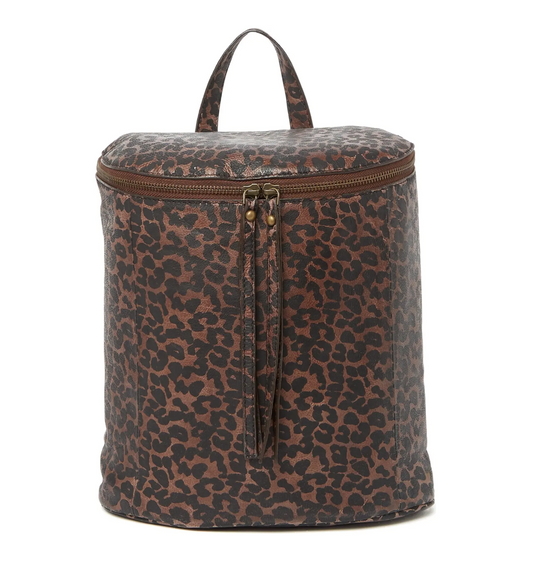 Frye Maddie Leopard Print Leather Backpack