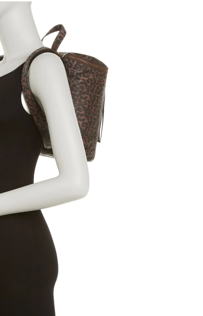 Frye Maddie Leopard Print Leather Backpack