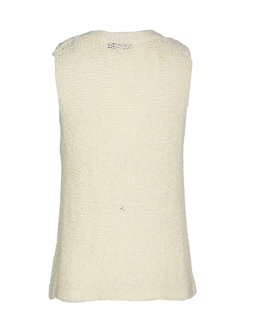 John + Jenn Fringe Sleeveless Open Knit Sweater - Size L