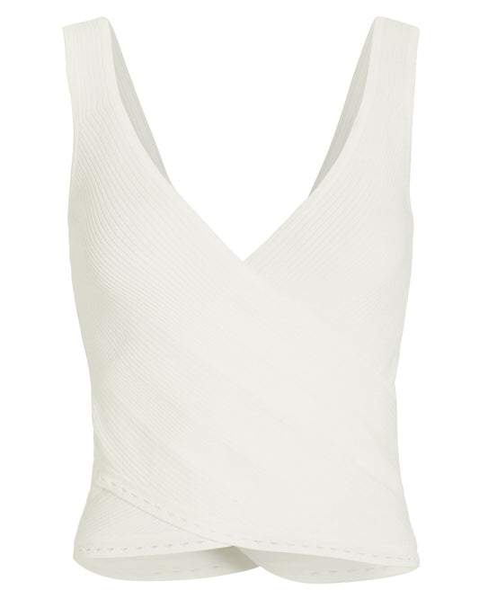 Jonathan Simkhai Eyelet Ribbed Crop Tank - Size L