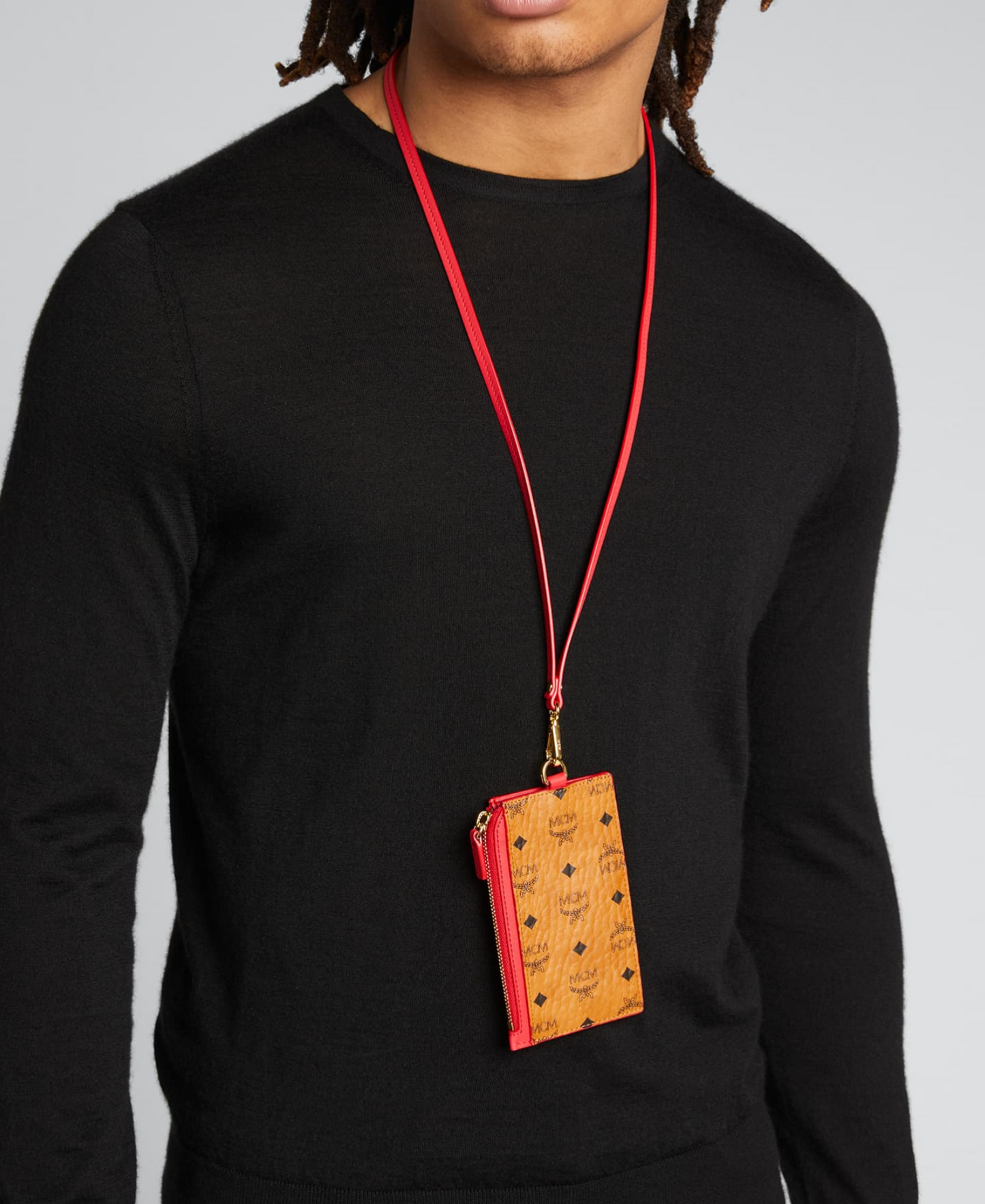 MCM Visetos Lanyard Card Holder