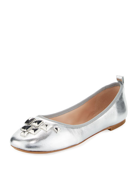 Marc Jacobs Cleo Studded Metallic Ballet Flat