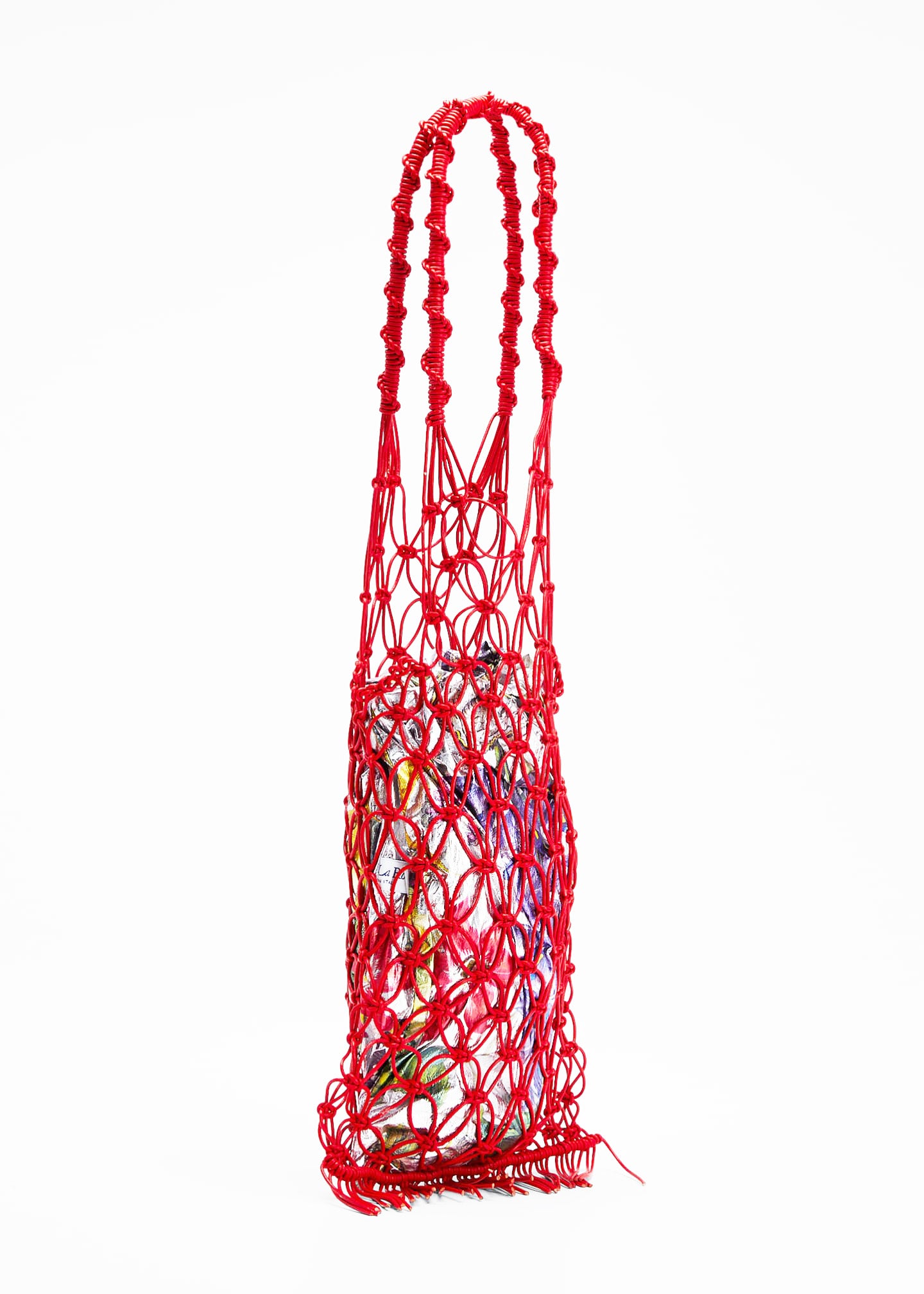 Maria La Rosa Leather Camomille Woven Tote
