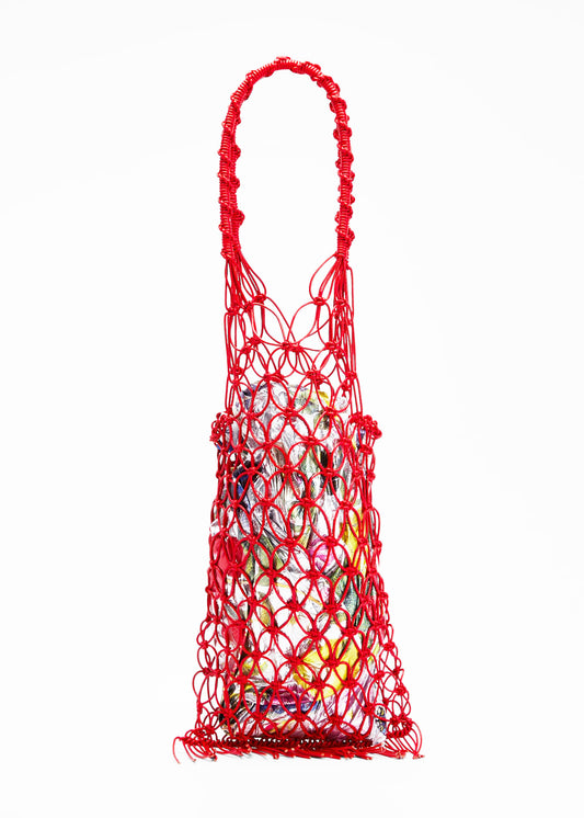 Maria La Rosa Leather Camomille Woven Tote