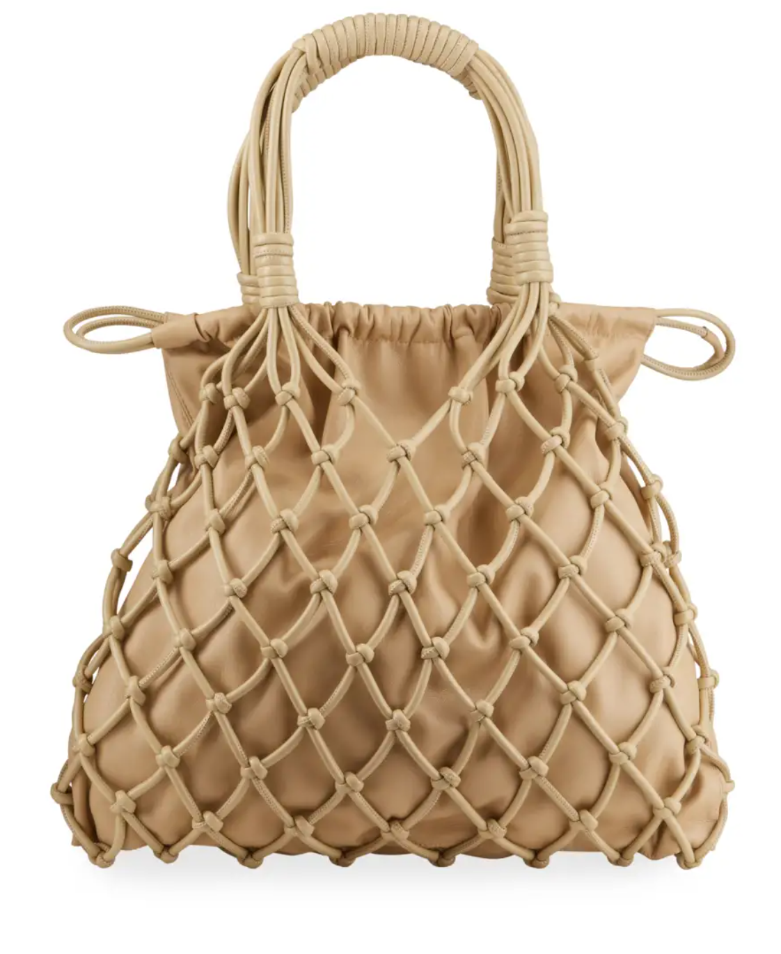 Nanushka Naiya Net Top-Handle Bag in Butter