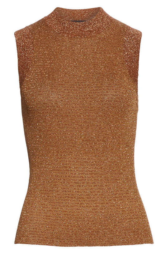 Rag & Bone Raina Metallic Gold Sweater Tank