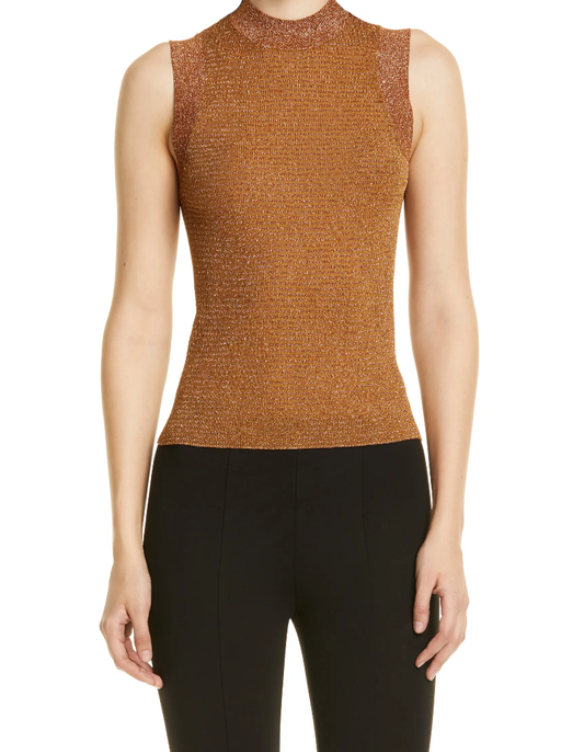 Rag & Bone Raina Metallic Gold Sweater Tank