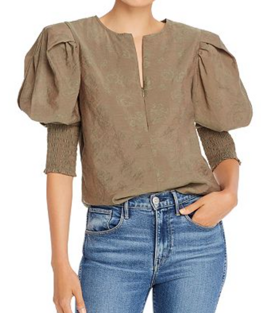 Rebecca Minkoff Geneva Puff Sleeve Blouse - Size M