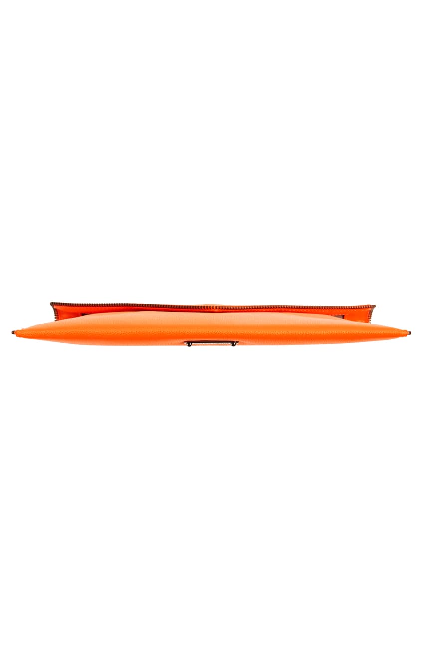Rebecca Minkoff Leo Leather Clutch Neon Orange