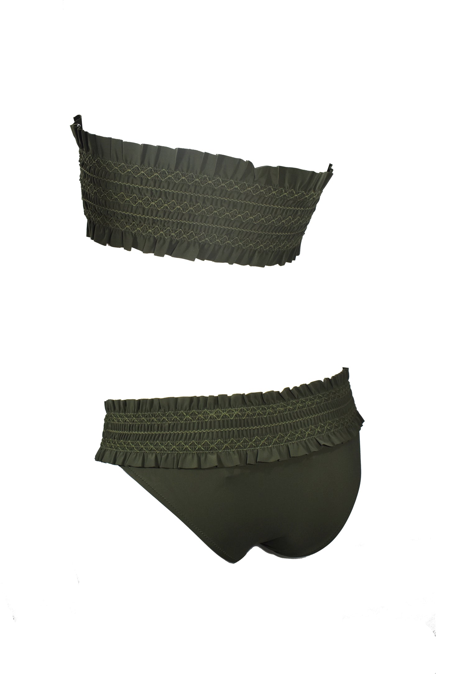 Tory Burch Costa Embroidered Bandeau Bikini Top & Hipster Bikini Bottom Set- Size XS