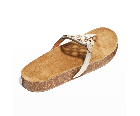Tory Burch Miller Cloud Metallic Medallion Thong Sandals