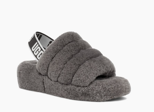 UGG Fluff Yeah Genuine Shearling Slingback Sandal - Size 9