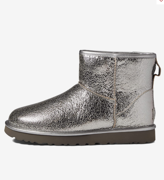 UGG Classic Mini Metallic Sparkle Boot - Size 7