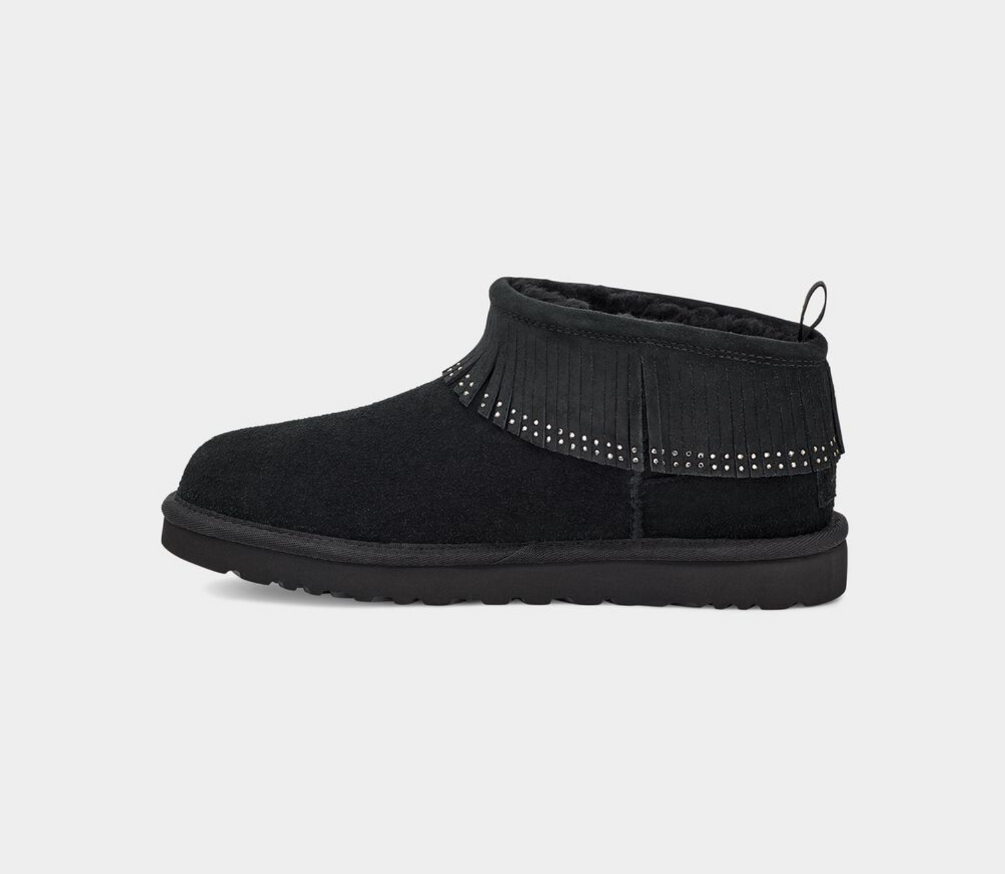 UGG Ultra Mini Fringe Bling - Black - Size 8