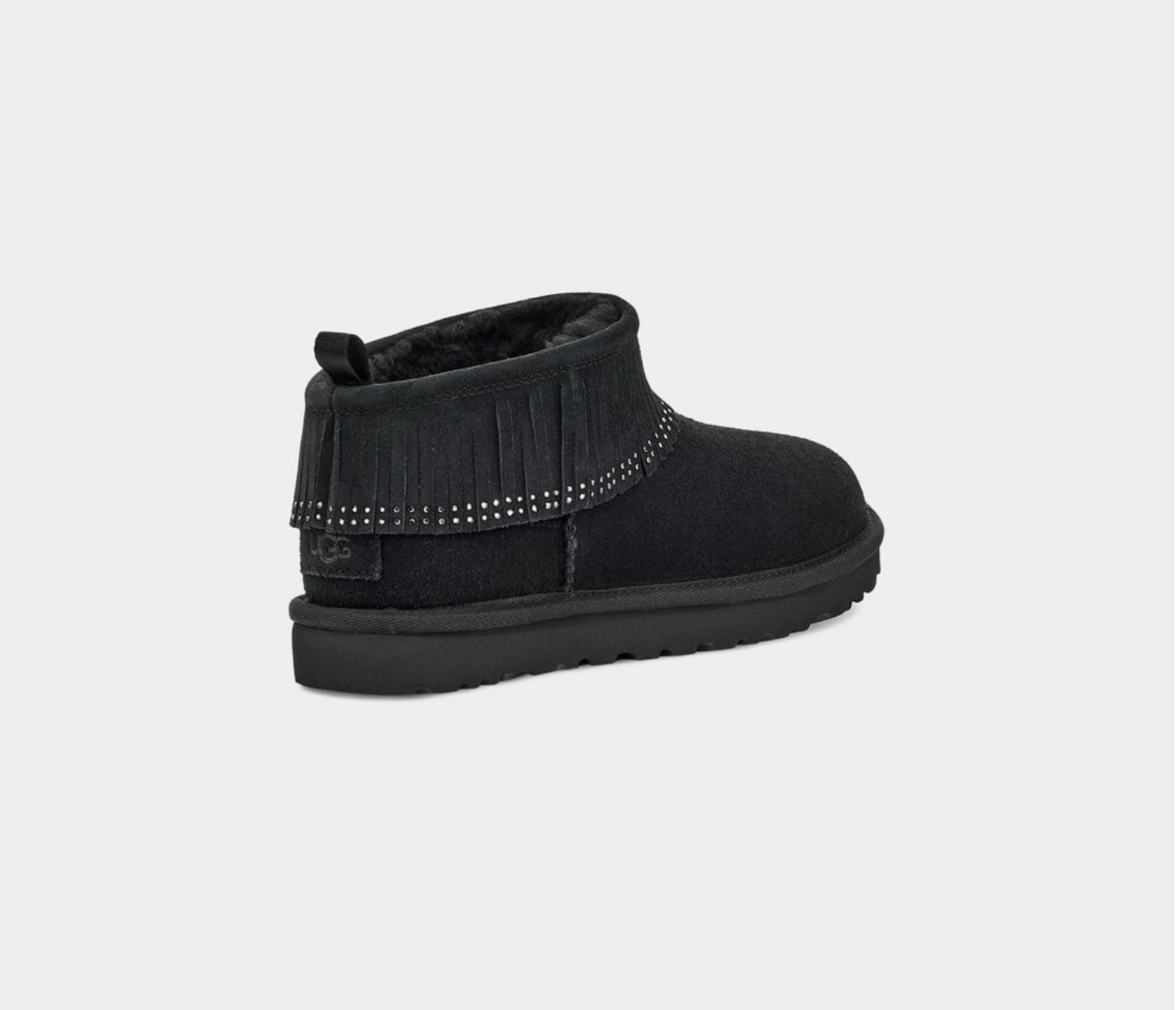 UGG Ultra Mini Fringe Bling - Black - Size 8
